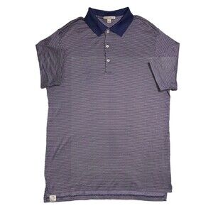 Peter Millar Polo Shirt Men XL Purple Geometric Performance Golf Cotton